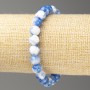 Bracelet Blue-White Ocean Jade (imitation acrylic), diameter 8mm +-, length 18cm+- smooth bead on elastic