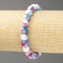 Bracelet Sky Blue-Pink-White Ocean Jade (imitation acrylic), diameter 8mm +-, length 18cm+- smooth bead on elastic