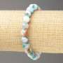 Sky Blue-Rust-White Ocean Jade Bracelet (imitation acrylic), diameter 8mm +/-, length 18cm+/- smooth bead on elastic