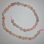 Beads on Thread, Natural Stone Morganite Tumbled, diameter 9x12mm+-, length 41cm+