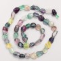 Beads on a thread of natural stone Fluorite tumbled d 8×9mm+-, thread length 40cm+