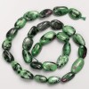 Zoisite Beads on Thread, Tumbled, d 15×9 mm ±, length 41 cm ±