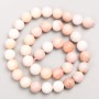 Beads on a Thread Natural Stone Pink Opal Smooth Ball, Diameter 10mm, Length 38cm+