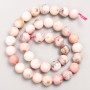 Beads on a Thread Natural Stone Pink Opal Smooth Ball, Diameter 10mm, Length 39cm+