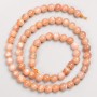 Natural Selenite Beads on Thread Smooth Round 6mm Ø, 39cm Length