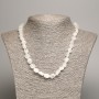 Rock Crystal and White Quartz Necklace, tumbled beads, diameter 5x8-10mm+/-, length 50cm+