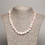 Rose Quartz Necklace, tumbled beads, diameter 5x8-10mm+/-, length 50cm+