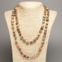 Long Picture Jasper Necklace, tumbled beads, diameter 5x8-10-15mm+/-, length 110cm+
