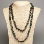 Long Green Jasper Necklace, tumbled beads, diameter 5x8-10mm+/-, length 110cm+