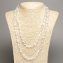 Long Opalite (synth.) Necklace, tumbled beads, diameter 5x8-10mm+/-, length 110cm+