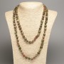 Long Unakite Jasper Necklace, tumbled beads, diameter 5x8-10mm+/-, length 110cm+