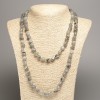 Long Labradorite Necklace, tumbled beads, diameter 5x8-10mm+/-, length 110cm+