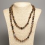 Long Tiger's Eye Necklace, tumbled beads, diameter 5x8-10mm+/-, length 110cm+