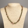 Unakite Jasper Necklace, tumbled beads, diameter 5x8-10mm+/-, length 50cm+