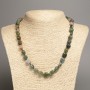 Necklace of Moss Agate Stone, Tumbled, Diameter 5x8-10mm+-, Length 50cm+
