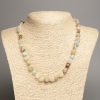 Necklace of Amazonite Stone, Tumbled, Diameter 5x8-9mm+-, Length 50cm+