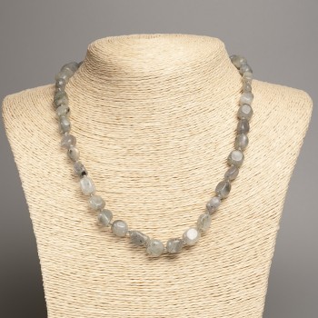 Necklace of Labradorite Stone, Tumbled, Diameter 5x8-10mm+-, Length 50cm+