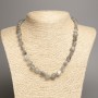 Necklace of Labradorite Stone, Tumbled, Diameter 5x8-10mm+-, Length 50cm+