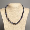 Necklace of Sodalite Stone, Tumbled, Diameter 5x-10mm+-, Length 50cm+