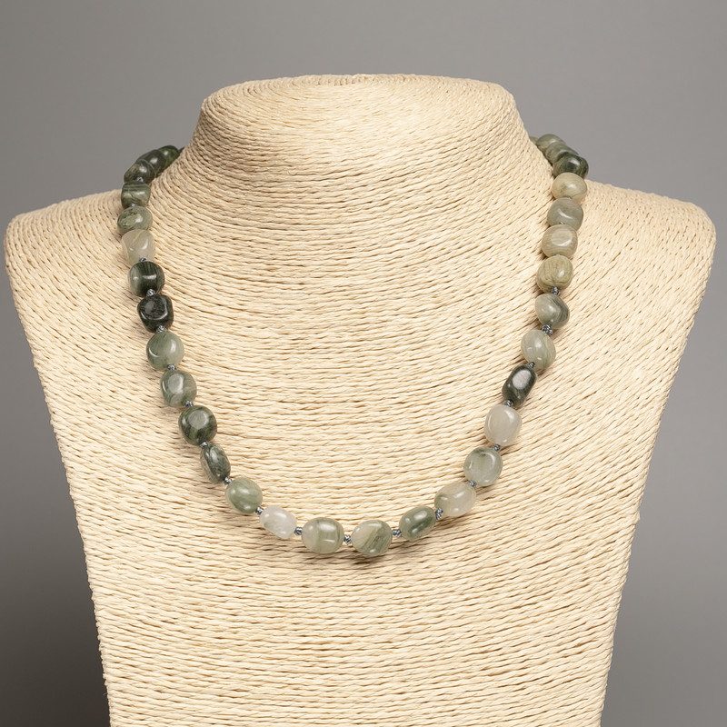 Seraphinite Necklace, Tumbled, Diameter 5x8-10mm+-, Length 50cm+