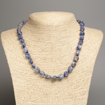 Necklace of Sodalite Stone, Tumbled, Diameter 5x8-10mm+-, Length 50cm+