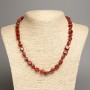 Necklace of Red Jasper Stone, Tumbled, Diameter 5x8-10mm+-, Length 50cm+