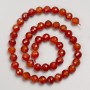 Carnelian Stone Beads, Faceted Round, on a Strand, Diameter 8mm, Length 38cm+