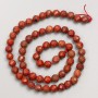 Red Jasper Stone Beads, Faceted Round, on a Strand, Diameter 6mm, Length 38cm+