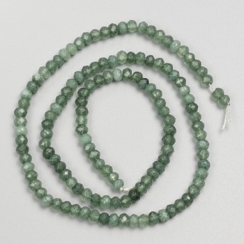 Jade (Imitation) Stone Beads, Faceted Rondelle, on a Strand, Diameter 4x3mm+-, Length 38cm+