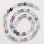 Fluorite Natural Stone Beads on a Strand, faceted round bead, diameter 6mm, length 39cm+