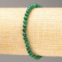 Malachite Bracelet (Pressed), Smooth Round Beads 4.5mm+/-, Length 18cm on Elastic