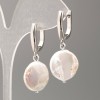 Baroque Pearl Earrings, diameter 16 and 4mm +/-, length 37mm +/- with Petrol Tint