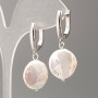 Baroque Pearl Earrings, diameter 16 and 4mm +/-, length 37mm +/- with Petrol Tint