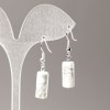 Natural Cacholong Stone Earrings 17x7.5mm+