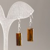 Tiger's Eye Cylinder Earrings, diameter 17.5x8mm+