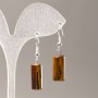 Tiger's Eye Cylinder Earrings, diameter 17.5x8mm+