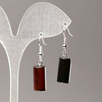 Agate Cylinder Earrings, diameter 15.5x8mm+