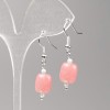 Rhodochrosite Barrel Earrings, diameter 11x9mm+