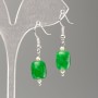 Chrysoprase Barrel Earrings, diameter 11x9 mm +