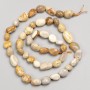 Fossilised Coral Stone Beads, Tumbled, on a Strand, Diameter 7x9mm+-, Length 40cm+
