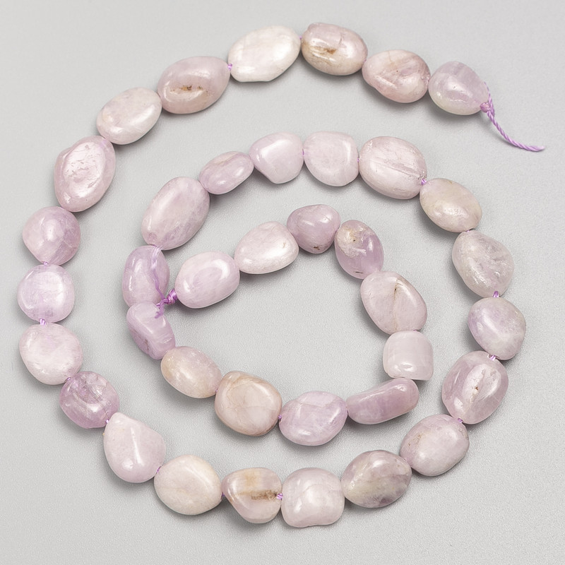 Kunzite Stone Beads, Tumbled on String, Diameter 10x11mm+/-, Length 40cm+