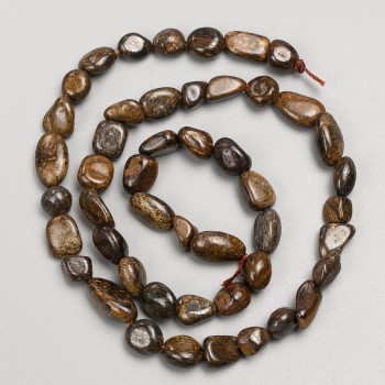 Bronzite Stone Beads, Tumbled on String, Diameter 8x8mm+/-, Length 40cm+