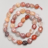 Sardonyx Stone Beads, Tumbled on String, Diameter 8x10mm+/-, Length 38cm+