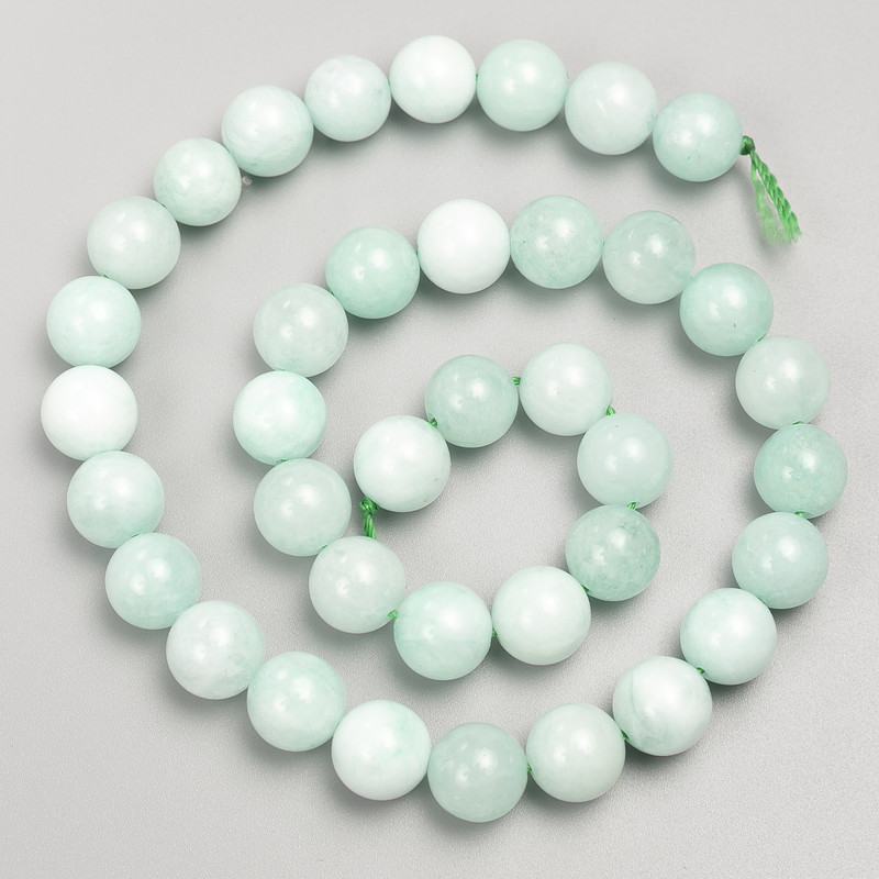 Larimar Stone Beads, Smooth Round Bead on a Strand, Diameter 10mm+-, Length 38cm+