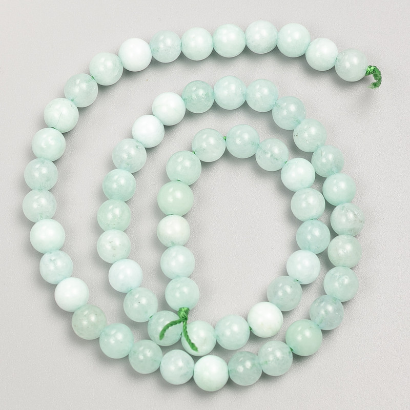 Larimar Stone Beads, Smooth Round Bead on a Strand, Diameter 6mm+-, Length 38cm+