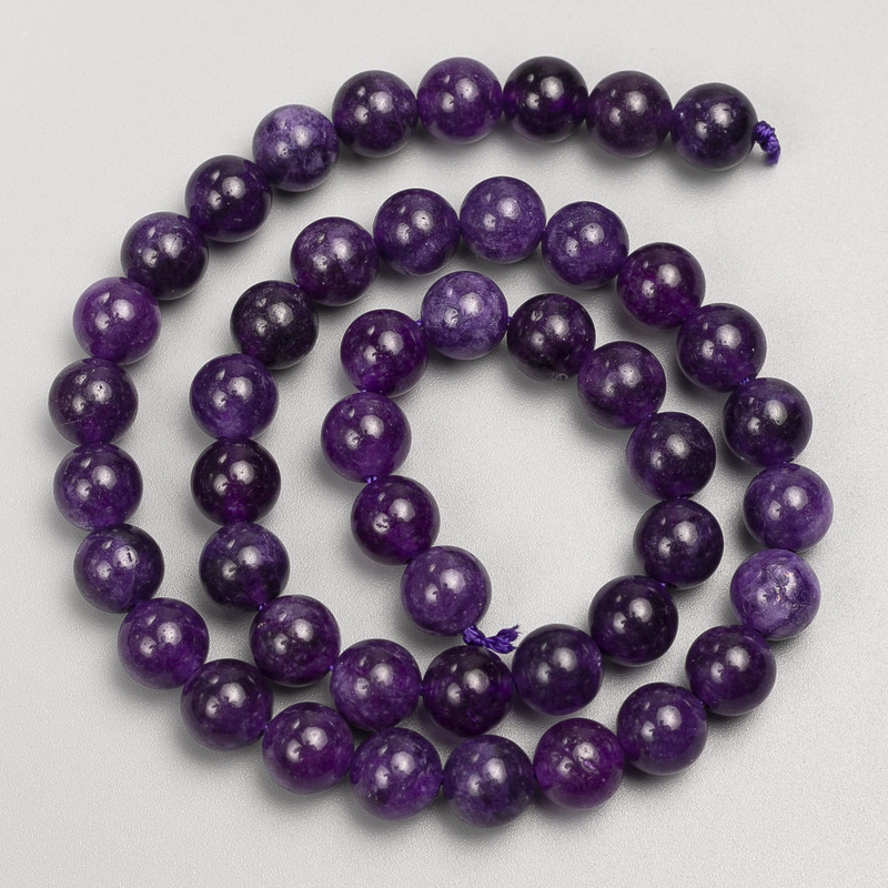 Sugilite Stone Beads, Smooth Round Bead on a Strand, Diameter 8mm+-, Length 38cm+