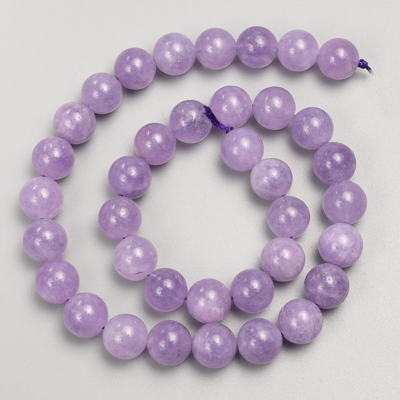 Lavender Amethyst Natural Stone Beads, Smooth Round Bead on a Strand, Diameter 10mm+-, Length 38cm+