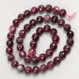 Rubellite Tourmaline Natural Stone Beads, Faceted Round Bead on a Strand, Diameter 8mm+-, Length 38cm+