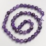 Amethyst Natural Stone Beads, Faceted Round Bead on a Strand, Diameter 8mm+-, Length 38cm+