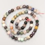 Natural stone beads assortment faceted ball on thread, diameter 6mm±, length 39cm±